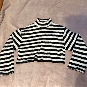 Zara Black and White Striped Sweater